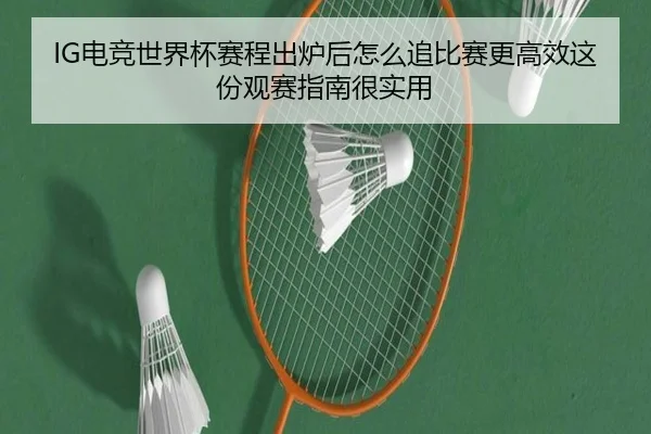IG电竞世界杯赛程出炉后怎么追比赛更高效这份观赛指南很实用 | Feifanyule